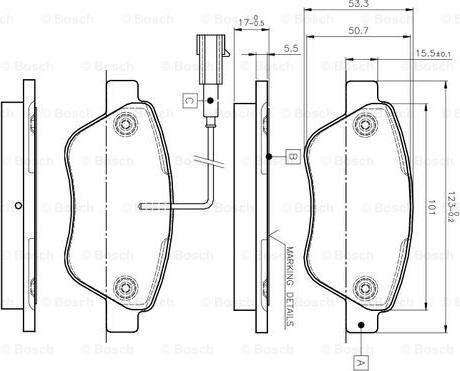 BOSCH 0 986 TB2 836 - Kit de plaquettes de frein, frein à disque cwaw.fr