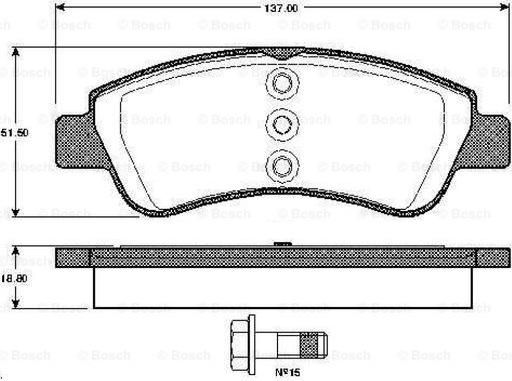 BOSCH 0 986 TB2 830 - Kit de plaquettes de frein, frein à disque cwaw.fr