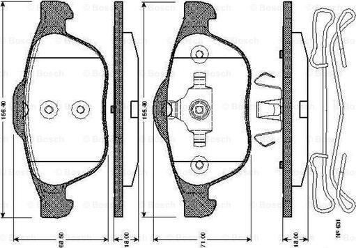 BOSCH 0 986 TB2 831 - Kit de plaquettes de frein, frein à disque cwaw.fr