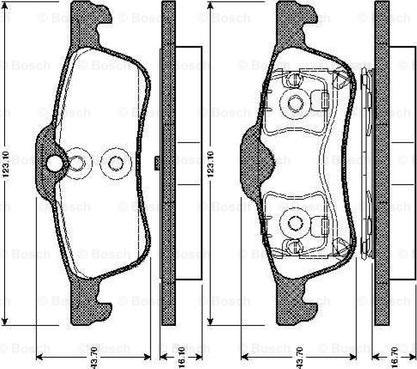 BOSCH 0 986 TB2 838 - Kit de plaquettes de frein, frein à disque cwaw.fr