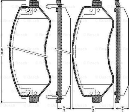 BOSCH 0 986 TB2 826 - Kit de plaquettes de frein, frein à disque cwaw.fr