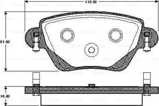 BOSCH 0 986 TB2 820 - Kit de plaquettes de frein, frein à disque cwaw.fr