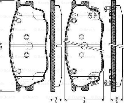 BOSCH 0 986 TB2 822 - Kit de plaquettes de frein, frein à disque cwaw.fr