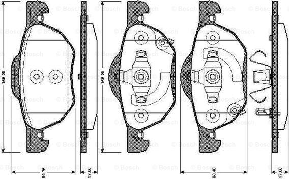 BOSCH 0 986 TB2 873 - Kit de plaquettes de frein, frein à disque cwaw.fr