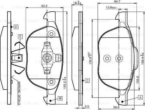 BOSCH 0 986 TB2 877 - Kit de plaquettes de frein, frein à disque cwaw.fr