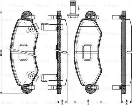 BOSCH 0 986 TB2 344 - Kit de plaquettes de frein, frein à disque cwaw.fr