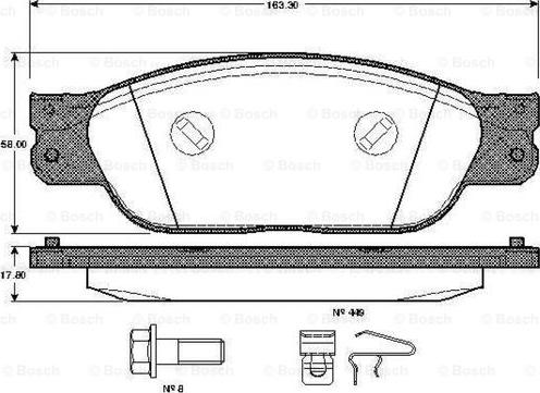 BOSCH 0 986 TB2 362 - Kit de plaquettes de frein, frein à disque cwaw.fr