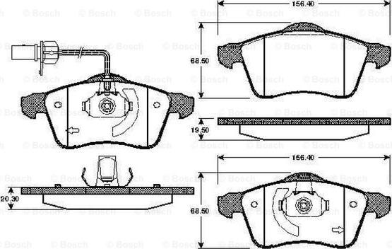 BOSCH 0 986 TB2 304 - Kit de plaquettes de frein, frein à disque cwaw.fr