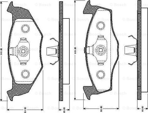 BOSCH 0 986 TB2 301 - Kit de plaquettes de frein, frein à disque cwaw.fr