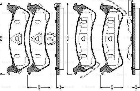 BOSCH 0 986 TB2 308 - Kit de plaquettes de frein, frein à disque cwaw.fr