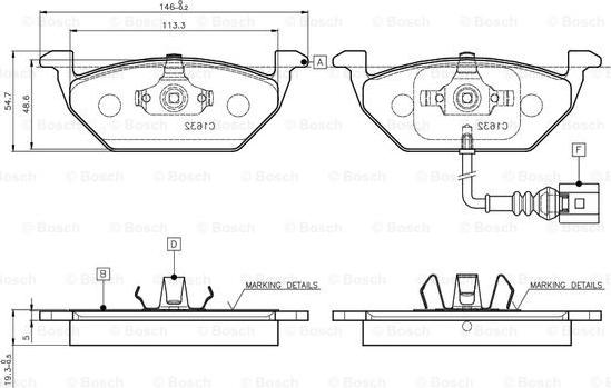 BOSCH 0 986 TB2 314 - Kit de plaquettes de frein, frein à disque cwaw.fr