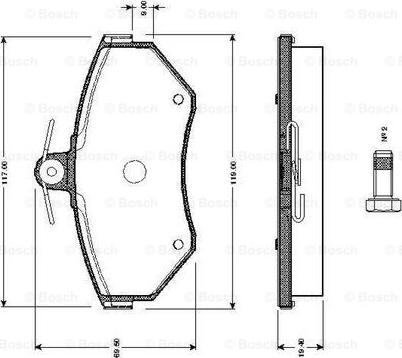 BOSCH 0 986 TB2 311 - Kit de plaquettes de frein, frein à disque cwaw.fr