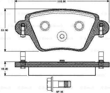 BOSCH 0 986 TB2 383 - Kit de plaquettes de frein, frein à disque cwaw.fr