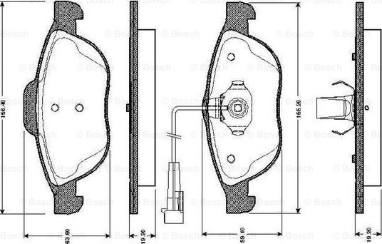 BOSCH 0 986 TB2 328 - Kit de plaquettes de frein, frein à disque cwaw.fr