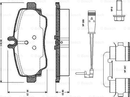 BOSCH 0 986 TB2 323 - Kit de plaquettes de frein, frein à disque cwaw.fr