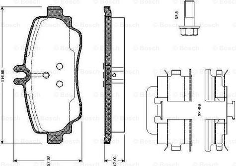 BOSCH 0 986 TB2 322 - Kit de plaquettes de frein, frein à disque cwaw.fr