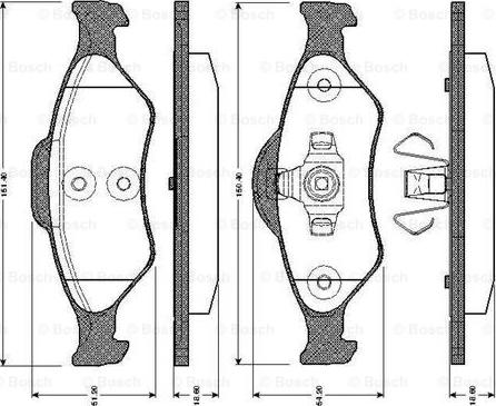 BOSCH 0 986 TB2 374 - Kit de plaquettes de frein, frein à disque cwaw.fr