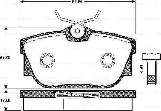 BOSCH 0 986 TB2 375 - Kit de plaquettes de frein, frein à disque cwaw.fr