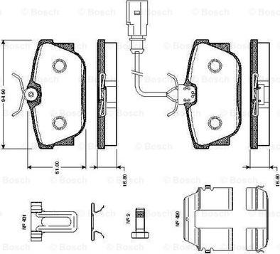 BOSCH 0 986 TB2 376 - Kit de plaquettes de frein, frein à disque cwaw.fr