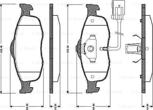 BOSCH 0 986 TB2 241 - Kit de plaquettes de frein, frein à disque cwaw.fr