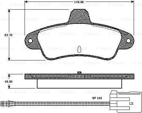 BOSCH 0 986 TB2 242 - Kit de plaquettes de frein, frein à disque cwaw.fr