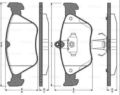 BOSCH 0 986 TB2 256 - Kit de plaquettes de frein, frein à disque cwaw.fr