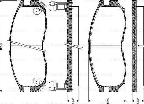 BOSCH 0 986 TB2 250 - Kit de plaquettes de frein, frein à disque cwaw.fr