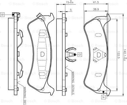 BOSCH 0 986 TB2 257 - Kit de plaquettes de frein, frein à disque cwaw.fr