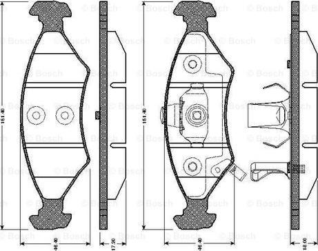 BOSCH 0 986 TB2 267 - Kit de plaquettes de frein, frein à disque cwaw.fr