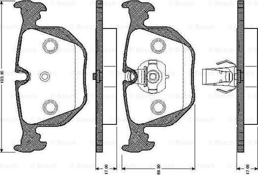 BOSCH 0 986 TB2 205 - Kit de plaquettes de frein, frein à disque cwaw.fr