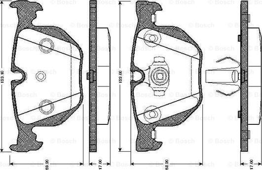 BOSCH 0 986 TB2 206 - Kit de plaquettes de frein, frein à disque cwaw.fr