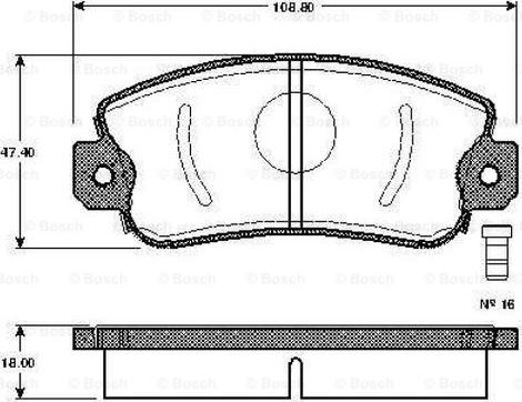 BOSCH 0 986 TB2 201 - Kit de plaquettes de frein, frein à disque cwaw.fr