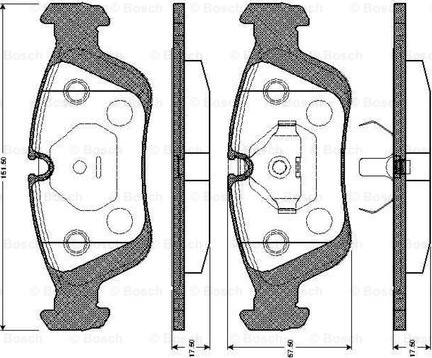 BOSCH 0 986 TB2 208 - Kit de plaquettes de frein, frein à disque cwaw.fr