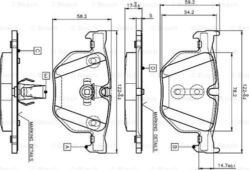 BOSCH 0 986 TB2 207 - Kit de plaquettes de frein, frein à disque cwaw.fr