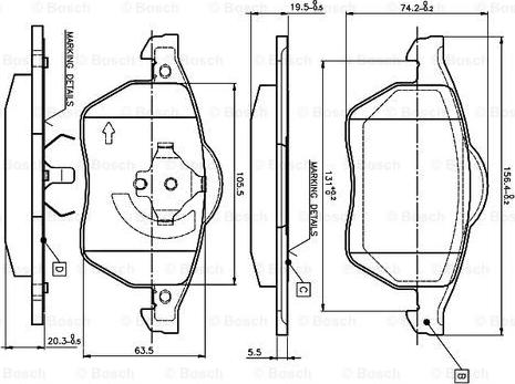 BOSCH 0 986 TB2 214 - Kit de plaquettes de frein, frein à disque cwaw.fr