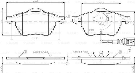 BOSCH 0 986 TB2 216 - Kit de plaquettes de frein, frein à disque cwaw.fr