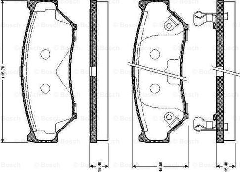 BOSCH 0 986 TB2 211 - Kit de plaquettes de frein, frein à disque cwaw.fr