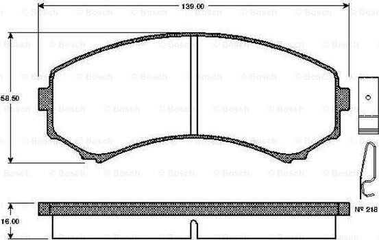 BOSCH 0 986 TB2 218 - Kit de plaquettes de frein, frein à disque cwaw.fr