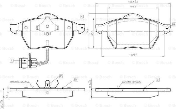 BOSCH 0 986 TB2 213 - Kit de plaquettes de frein, frein à disque cwaw.fr