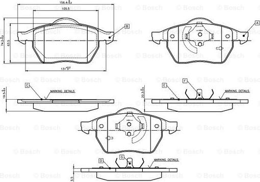 BOSCH 0 986 TB2 212 - Kit de plaquettes de frein, frein à disque cwaw.fr