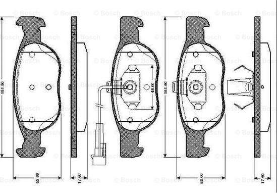 BOSCH 0 986 TB2 285 - Kit de plaquettes de frein, frein à disque cwaw.fr