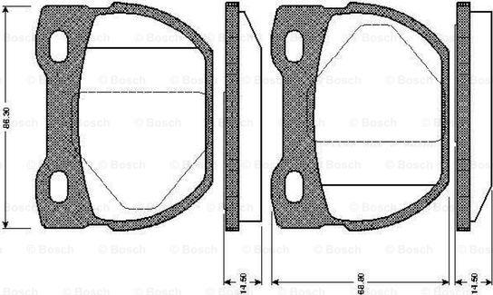 BOSCH 0 986 TB2 280 - Kit de plaquettes de frein, frein à disque cwaw.fr