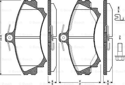 BOSCH 0 986 TB2 288 - Kit de plaquettes de frein, frein à disque cwaw.fr