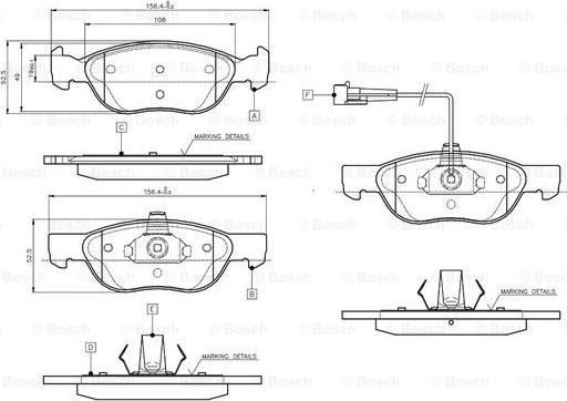 BOSCH 0 986 TB2 282 - Kit de plaquettes de frein, frein à disque cwaw.fr