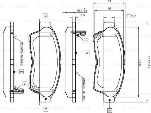 BOSCH 0 986 TB2 222 - Kit de plaquettes de frein, frein à disque cwaw.fr