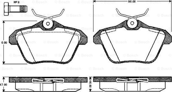 BOSCH 0 986 TB2 276 - Kit de plaquettes de frein, frein à disque cwaw.fr