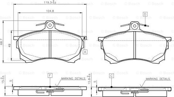 BOSCH 0 986 TB2 278 - Kit de plaquettes de frein, frein à disque cwaw.fr