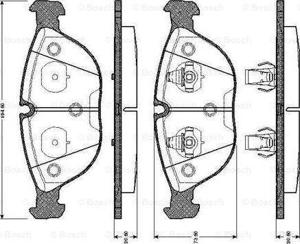 BOSCH 0 986 TB2 744 - Kit de plaquettes de frein, frein à disque cwaw.fr