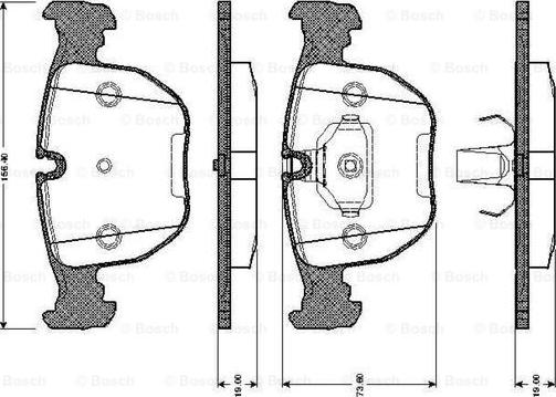 BOSCH 0 986 TB2 743 - Kit de plaquettes de frein, frein à disque cwaw.fr