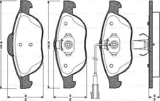 BOSCH 0 986 TB2 767 - Kit de plaquettes de frein, frein à disque cwaw.fr